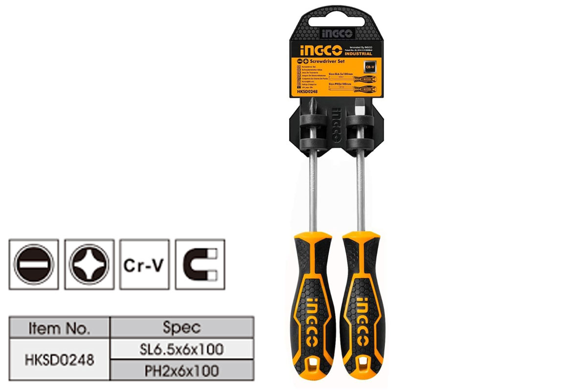 Bộ 2 tua vít INGCO HKSD0248