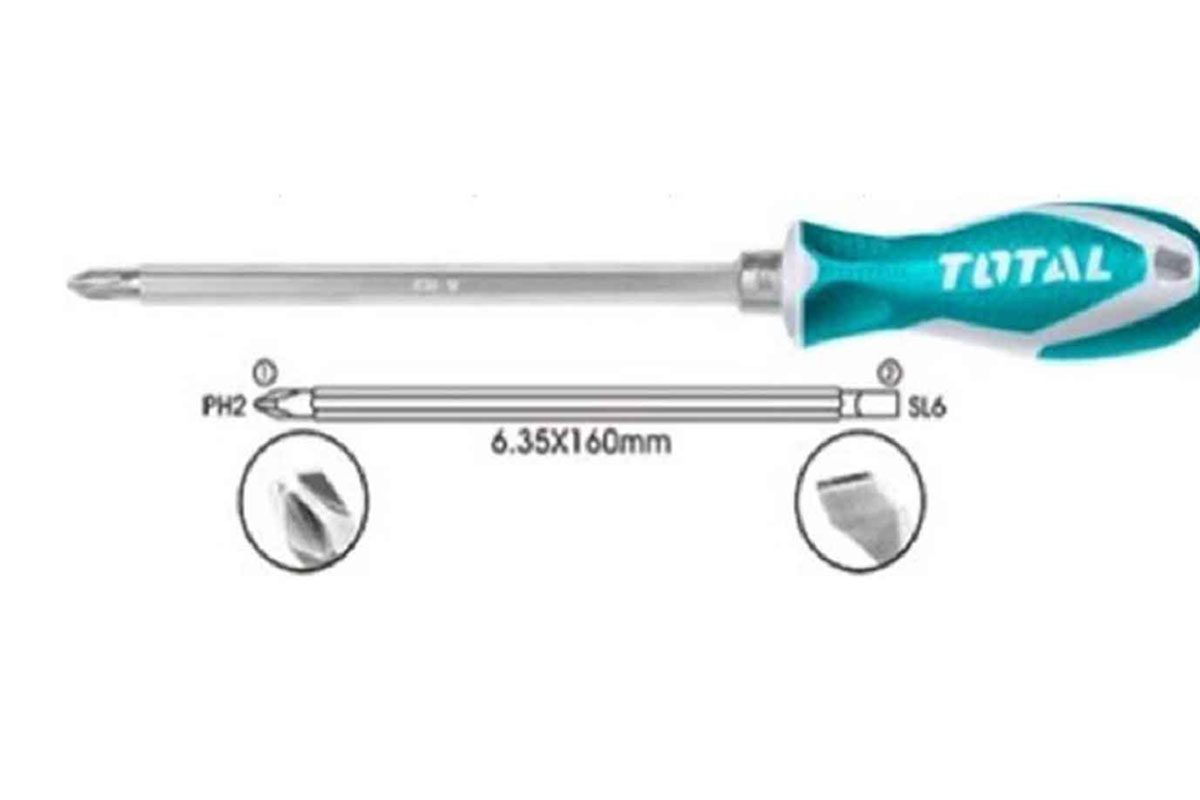 Bộ tua vít 2 đầu 160mm Total THT250206