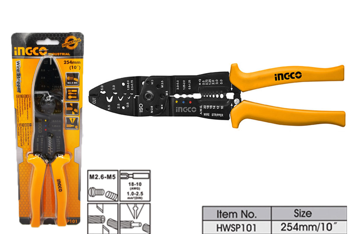 Kềm tuốt dây điện đa năng 10in INGCO HWSP101