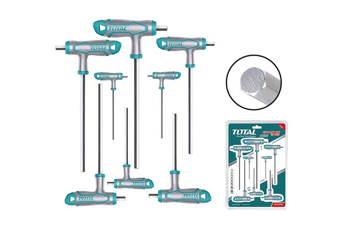 Bộ 8 chìa lục giác bông tay cầm chữ T Total THHW8083