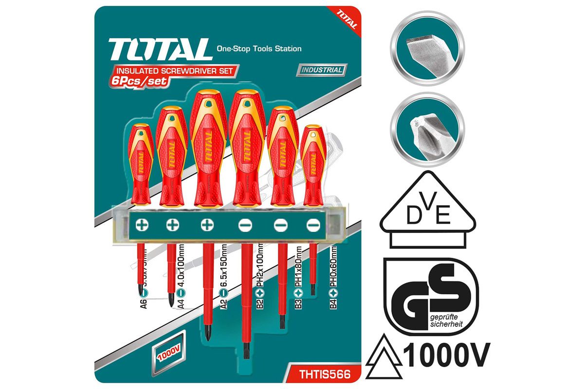 Bộ 6 tua vít cách điện Total THTIS566