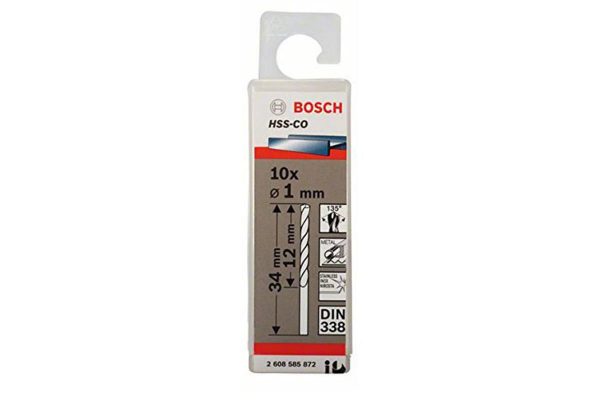 Mũi khoan INOX HSS-Co 1mm (hộp 10 mũi) Bosch 2608585872