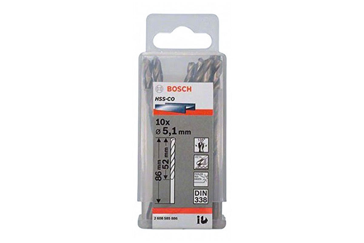 Mũi khoan INOX HSS-Co 5.1mm (hộp 10 mũi) Bosch 2608585886