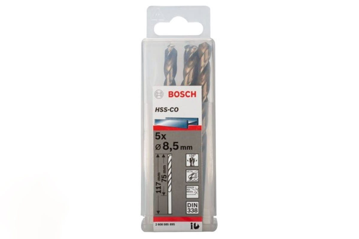 Mũi khoan INOX HSS-Co 8.5mm (hộp 5 mũi) Bosch 2608585895