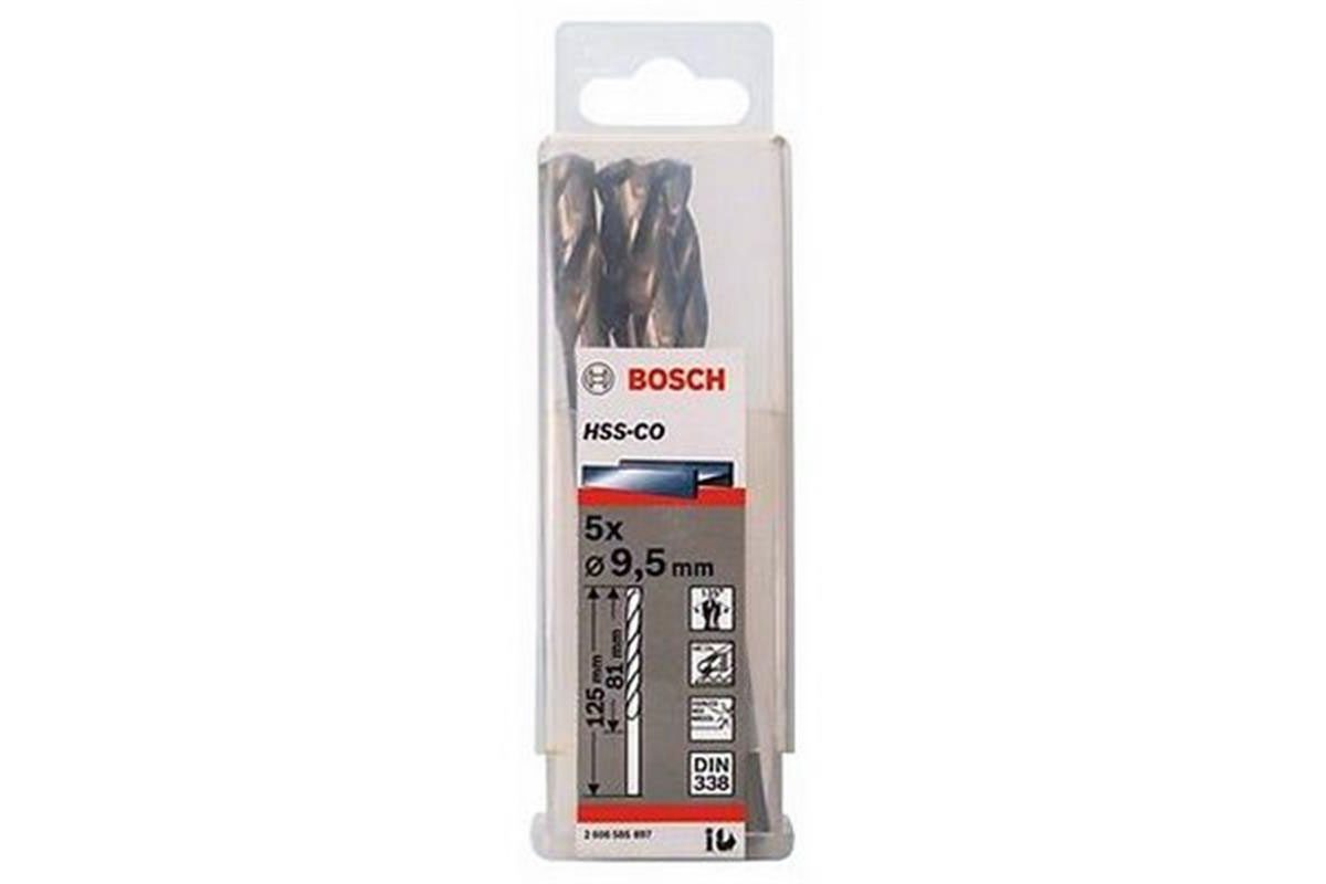 Mũi khoan INOX HSS-Co 9.5mm (hộp 5 mũi) Bosch 2608585897