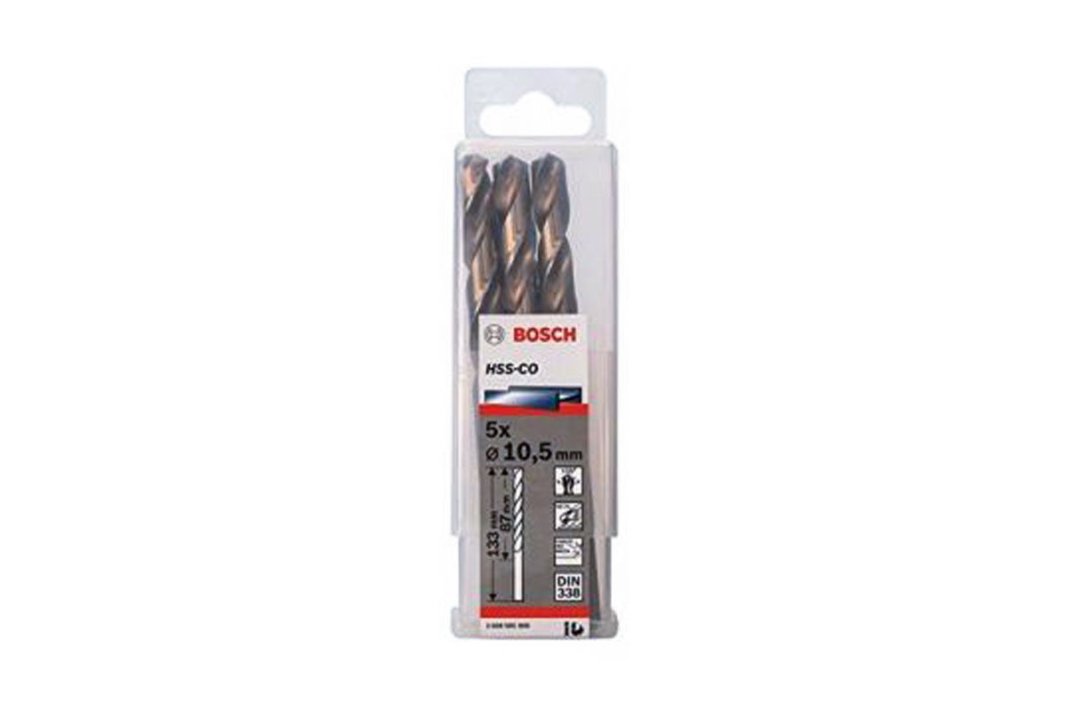 Mũi khoan INOX HSS-Co 10.5mm (hộp 5 mũi) Bosch 2608585900