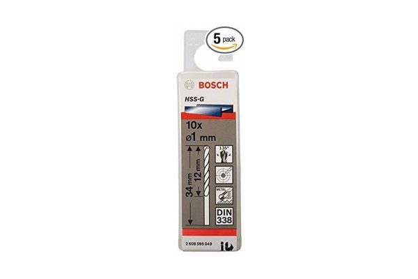 Mũi khoan sắt HSS-G 1mm (hộp 10 mũi) Bosch 2608595049