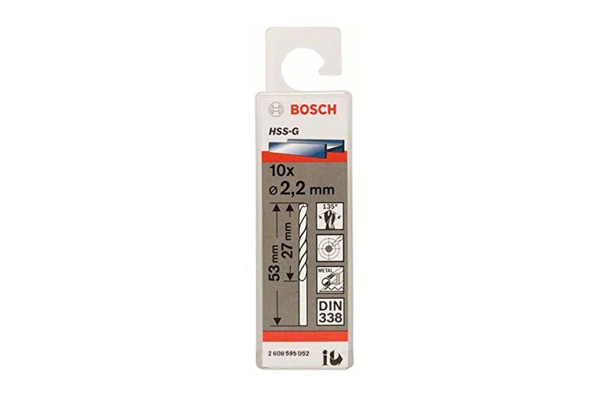 Mũi khoan sắt HSS-G 2.2mm (hộp 10 mũi) Bosch 2608595052