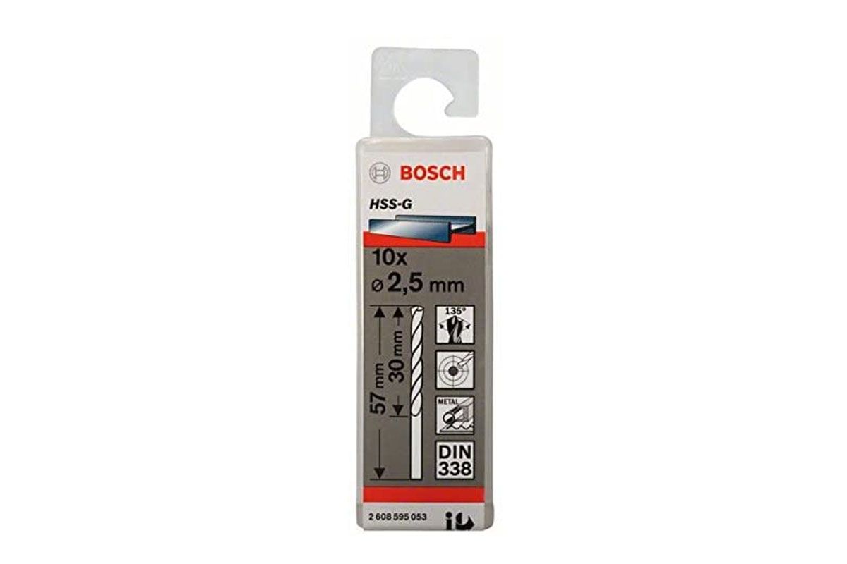 Mũi khoan sắt HSS-G 2.5mm (hộp 10 mũi) Bosch 2608595053