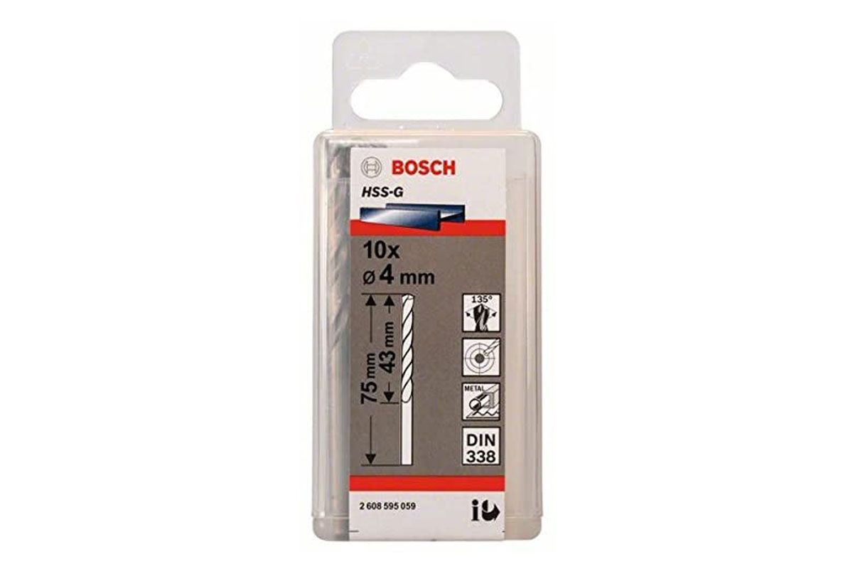 Mũi khoan sắt HSS-G 4mm (hộp 10 mũi) Bosch 2608595059