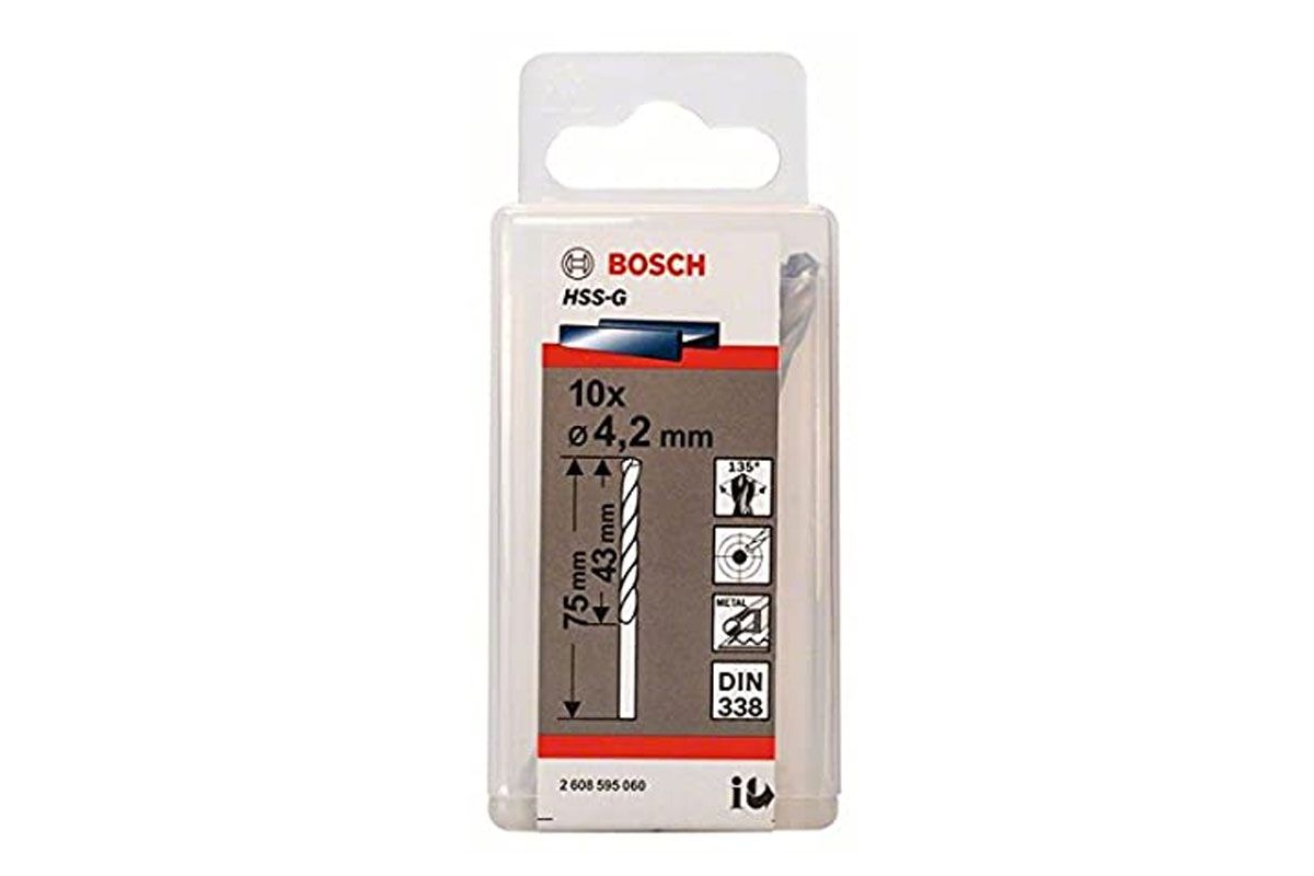 Mũi khoan sắt HSS-G 4.2mm (hộp 10 mũi) Bosch 2608595060