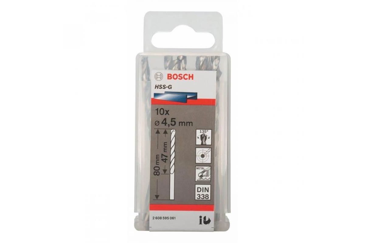 Mũi khoan sắt HSS-G 4.5mm (hộp 10 mũi) Bosch 2608595061