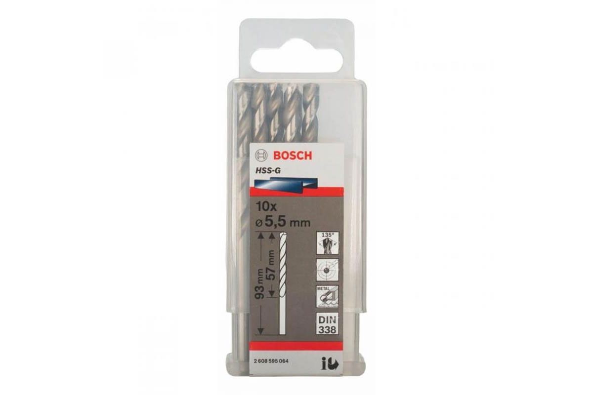 Mũi khoan sắt HSS-G 5.5mm (hộp 10 mũi) Bosch 2608595064