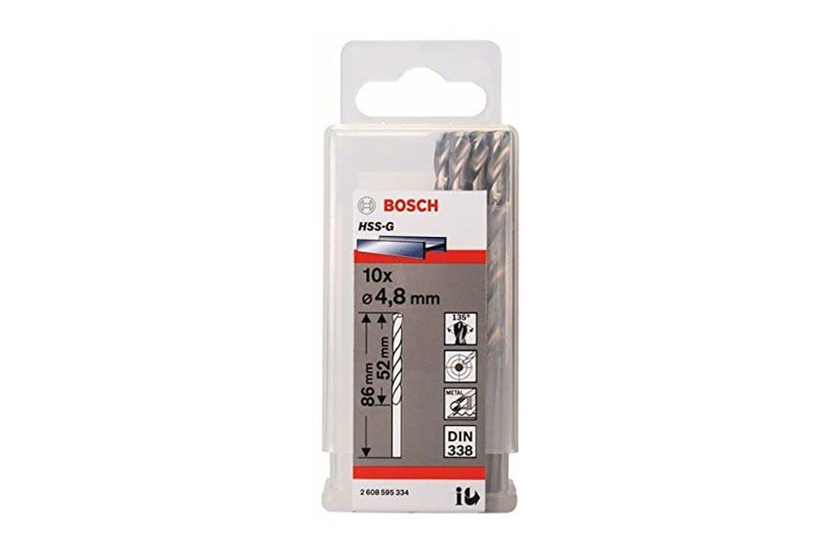 Mũi khoan sắt HSS-G 4.8mm (hộp 10 mũi) Bosch 2608595334