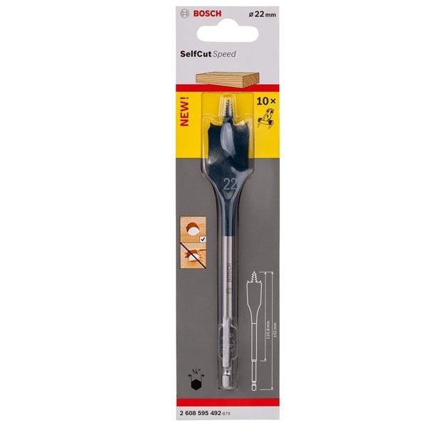 Mũi khoét gỗ đuôi cá 22x152mm Bosch 2608595492