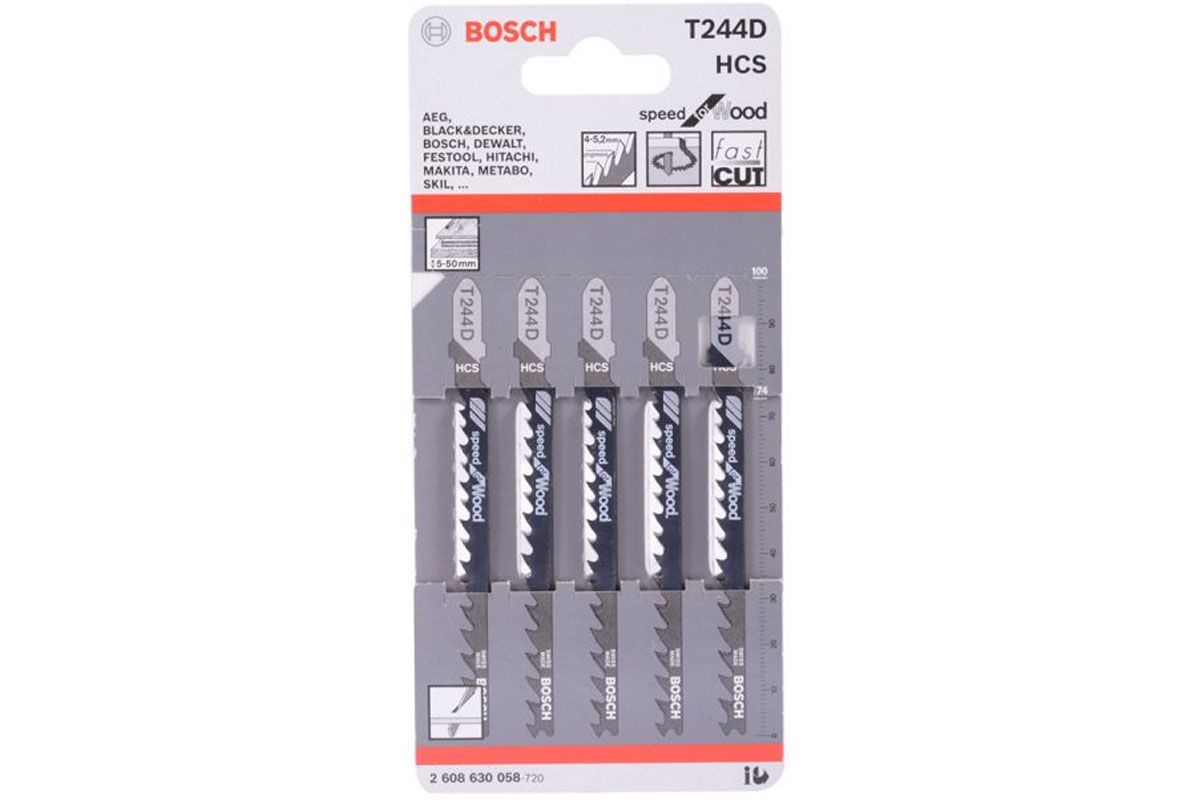 Lưỡi cưa lọng T 244 D - Gỗ 5 lưỡi Bosch 2608630058