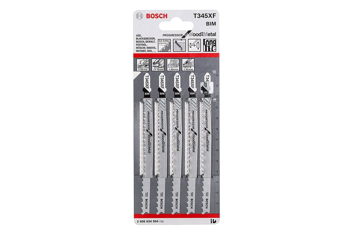 Bộ 5 lưỡi cưa lọng T 345 XF Bosch 2608634994