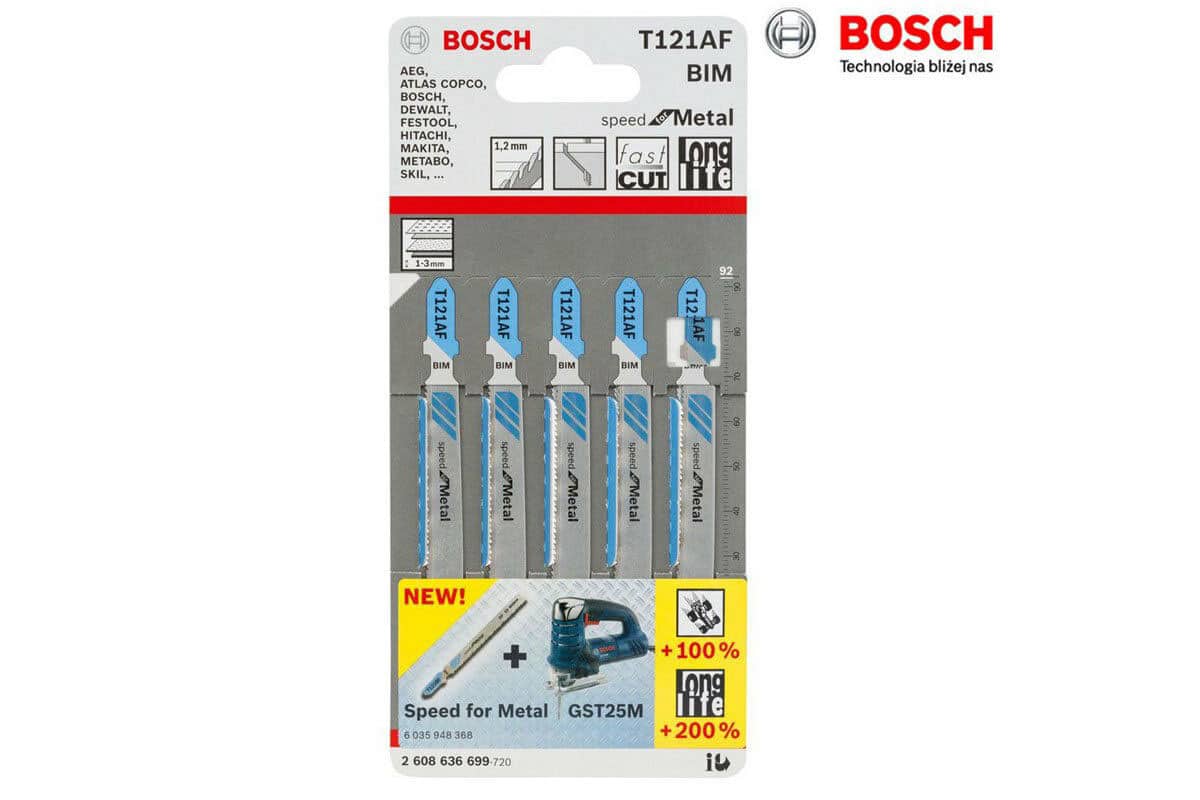 Bộ 5 lưỡi cưa lọng T 121 AF Bosch 2608636699