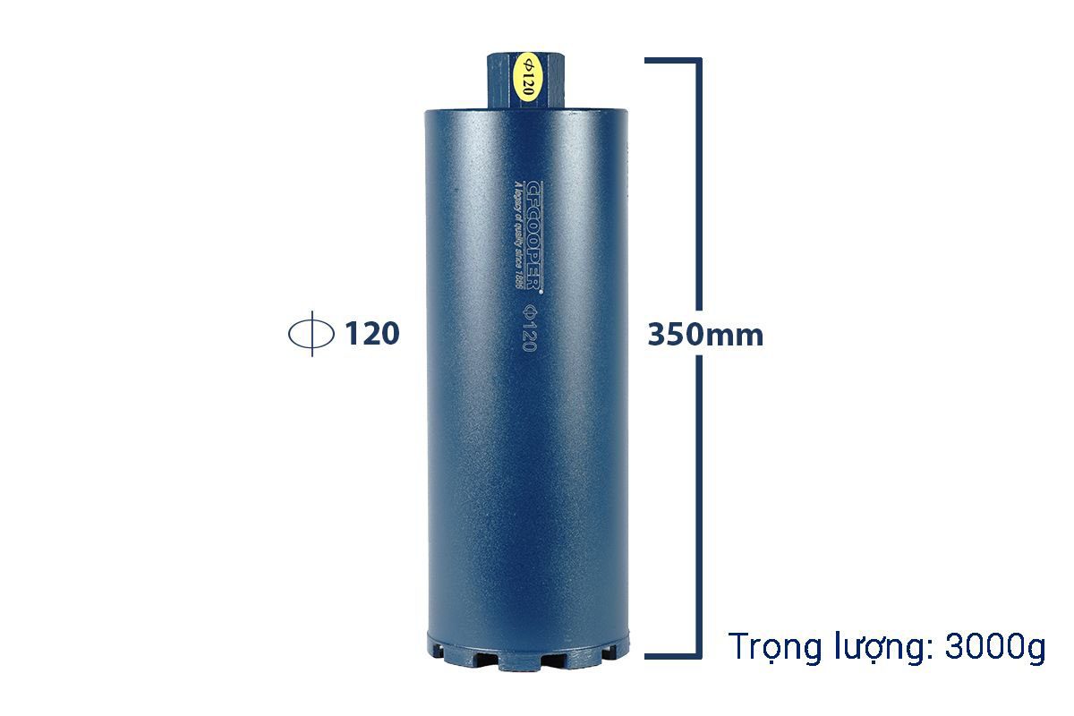 Mũi khoan rút lõi bê tông Ø120x350mm CFCooper DCB120350