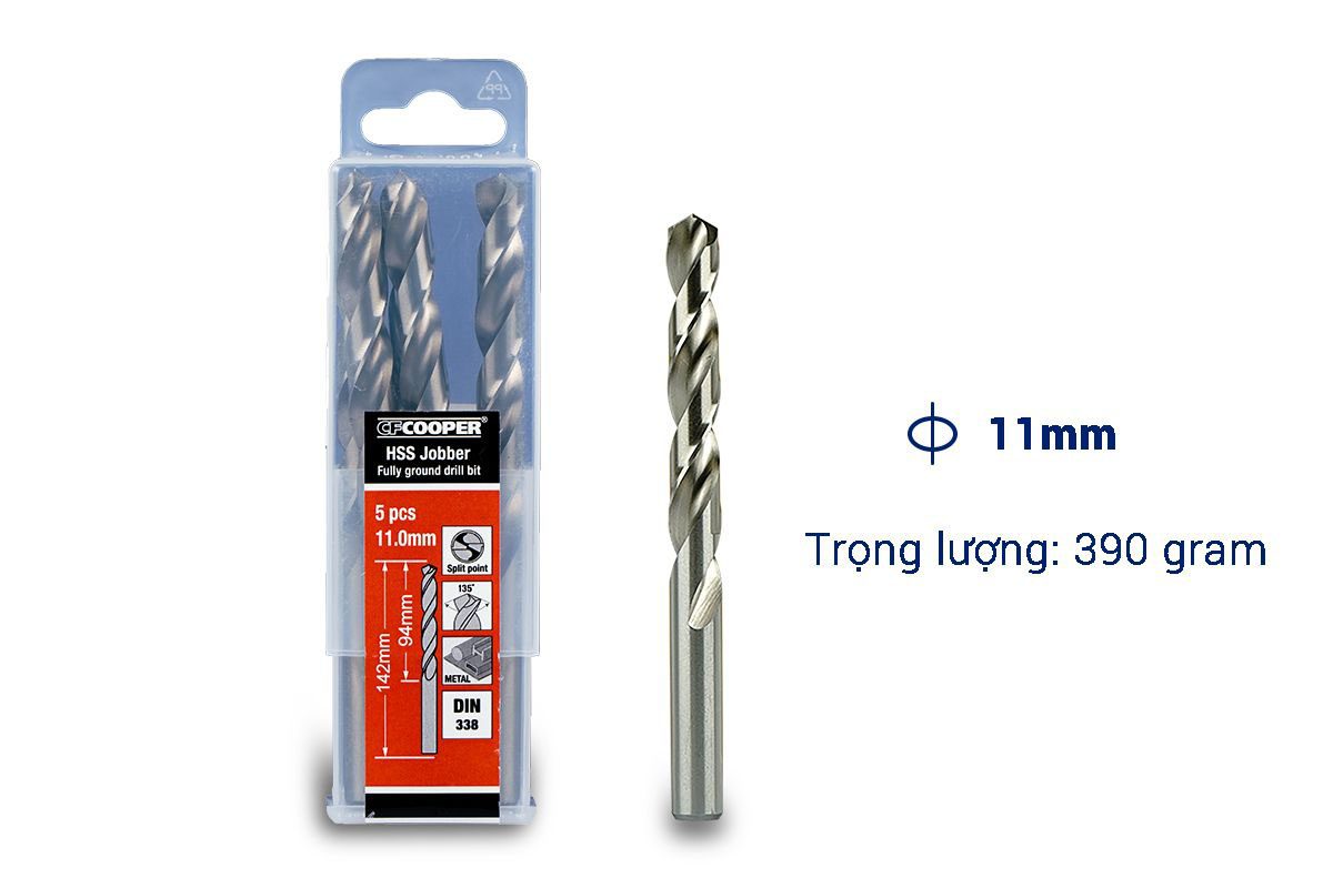 Mũi khoan sắt HSS 11.0mm CFCooper MH110 - Hộp 5 mũi