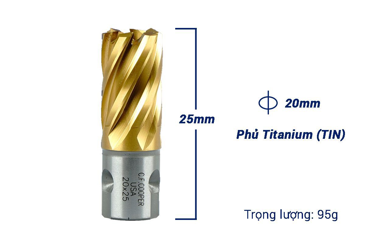 Mũi khoan từ thép gió HSS 20x25mm CFCooper MH25-20