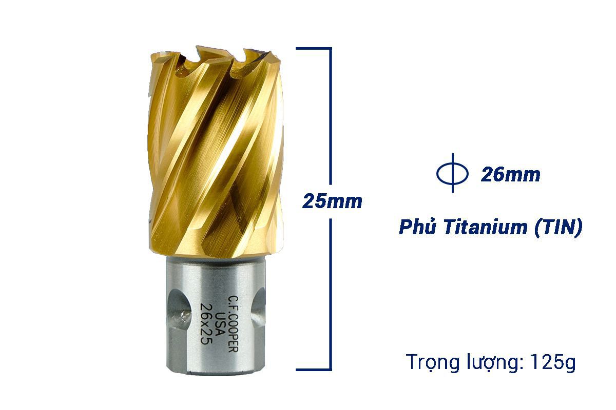 Mũi khoan từ thép gió HSS 26x25mm CFCooper MH25-26