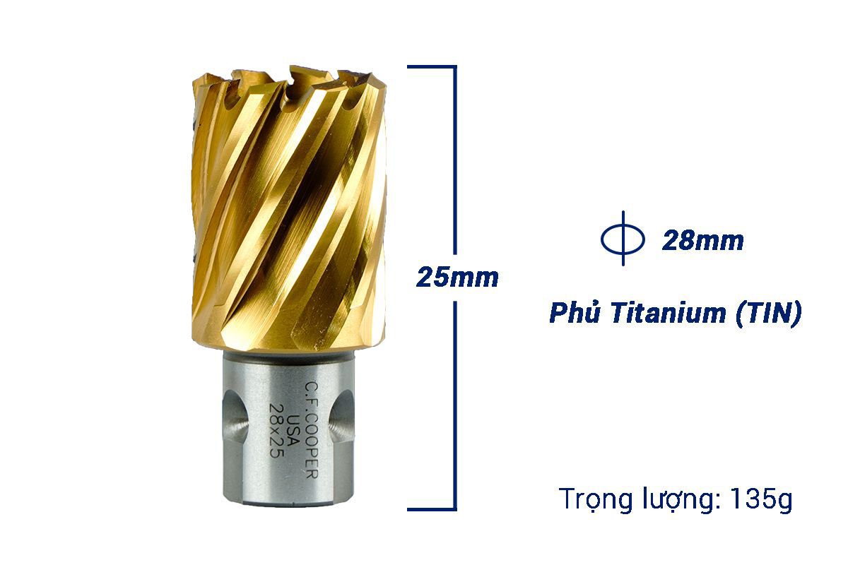 Mũi khoan từ thép gió HSS 28x25mm CFCooper MH25-28