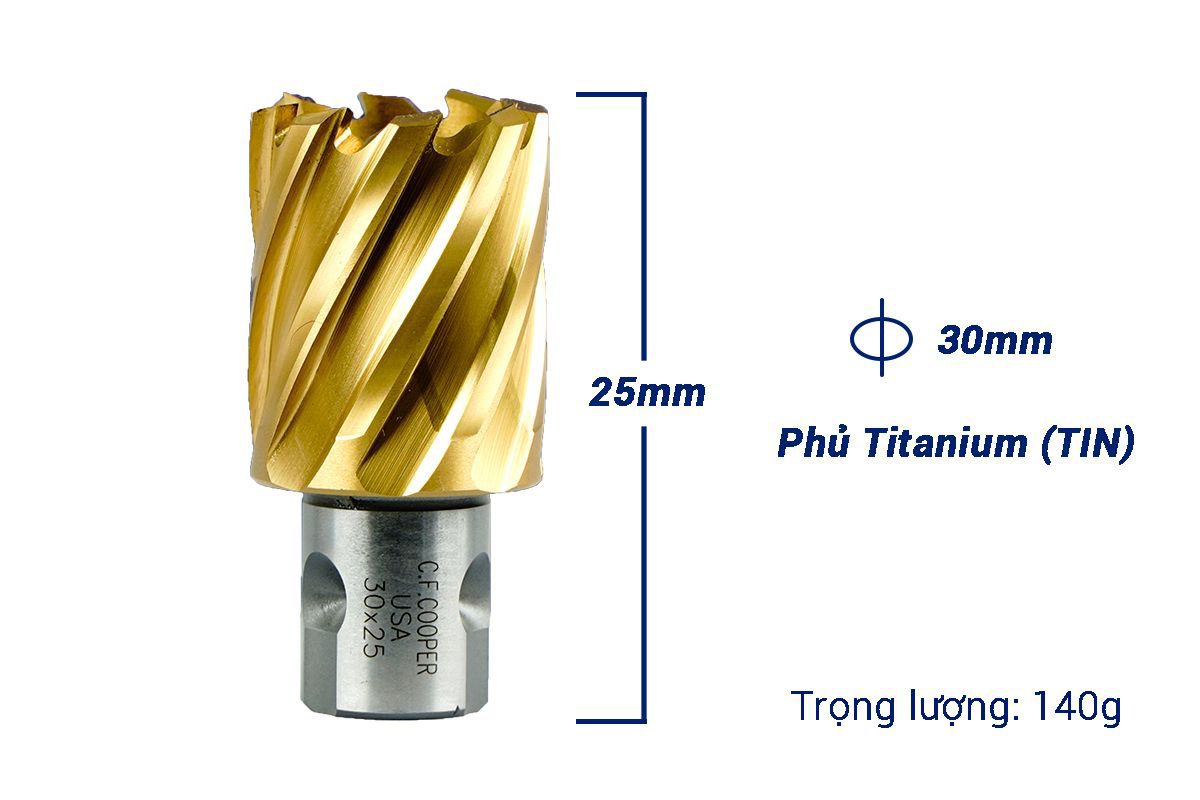 Mũi khoan từ thép gió HSS 30x25mm CFCooper MH25-30
