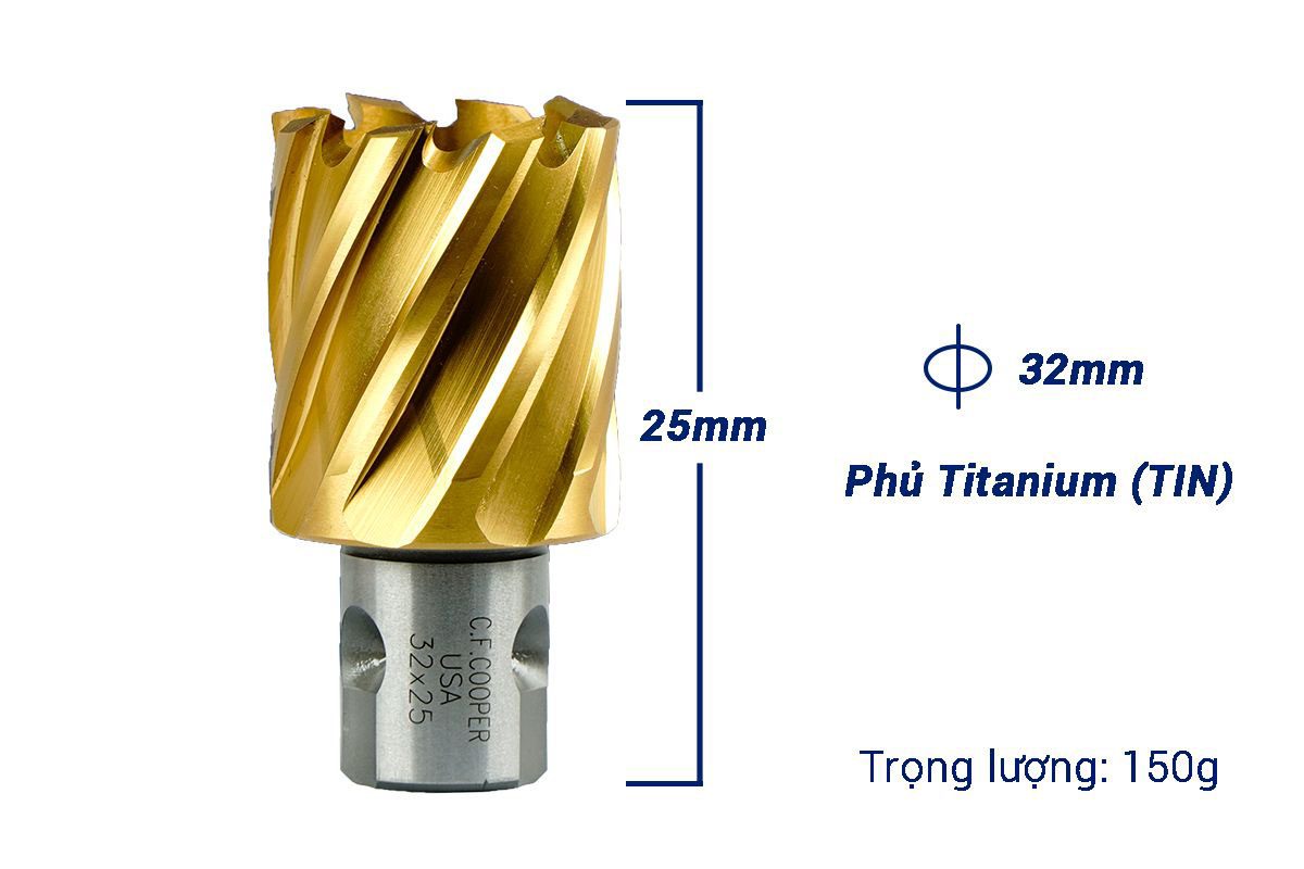 Mũi khoan từ thép gió HSS 32x25mm CFCooper MH25-32