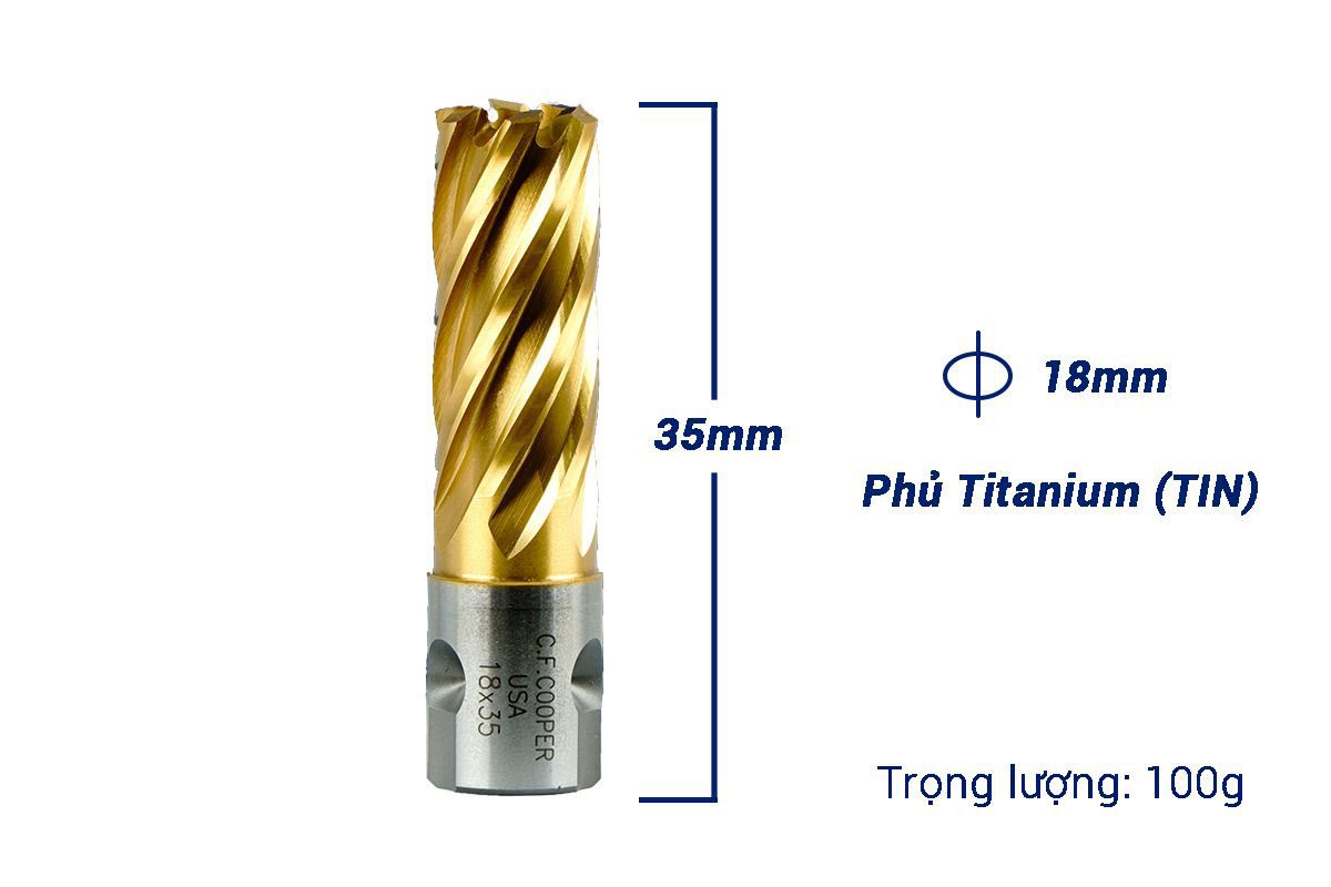 Mũi khoan từ thép gió HSS 18x35mm CFCooper MH35-18