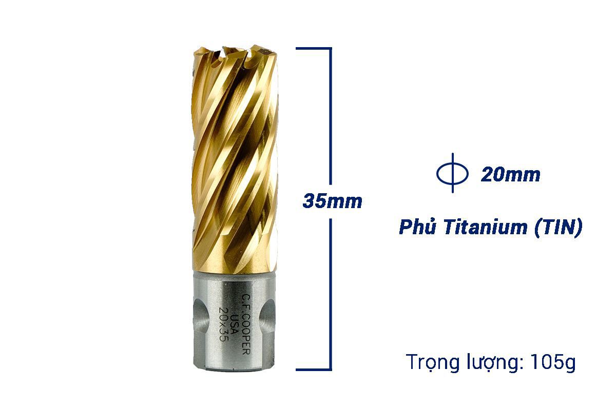 Mũi khoan từ thép gió HSS 20x35mm CFCooper MH35-20