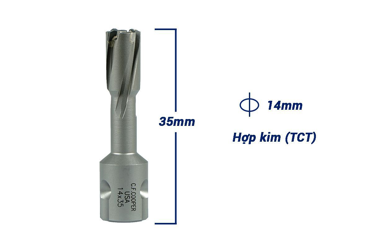 Mũi khoan từ hợp kim TCT 14x35mm CFCooper MT35-14