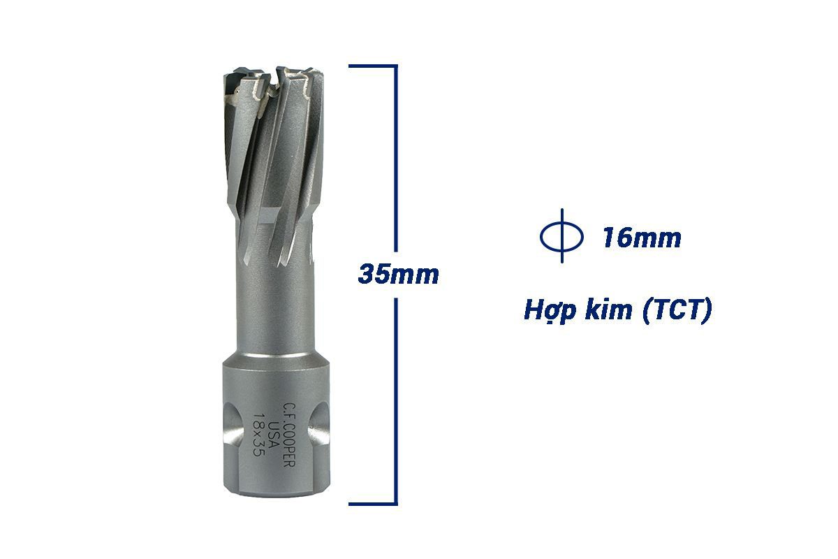 Mũi khoan từ hợp kim TCT 18x35mm CFCooper MT35-18