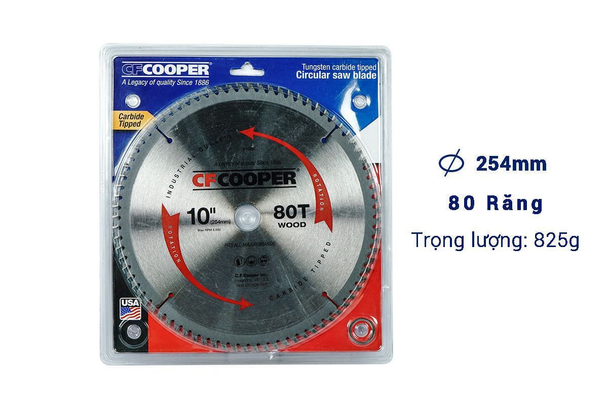 Lưỡi cưa gỗ 255mm x 80T CFCooper SW10080