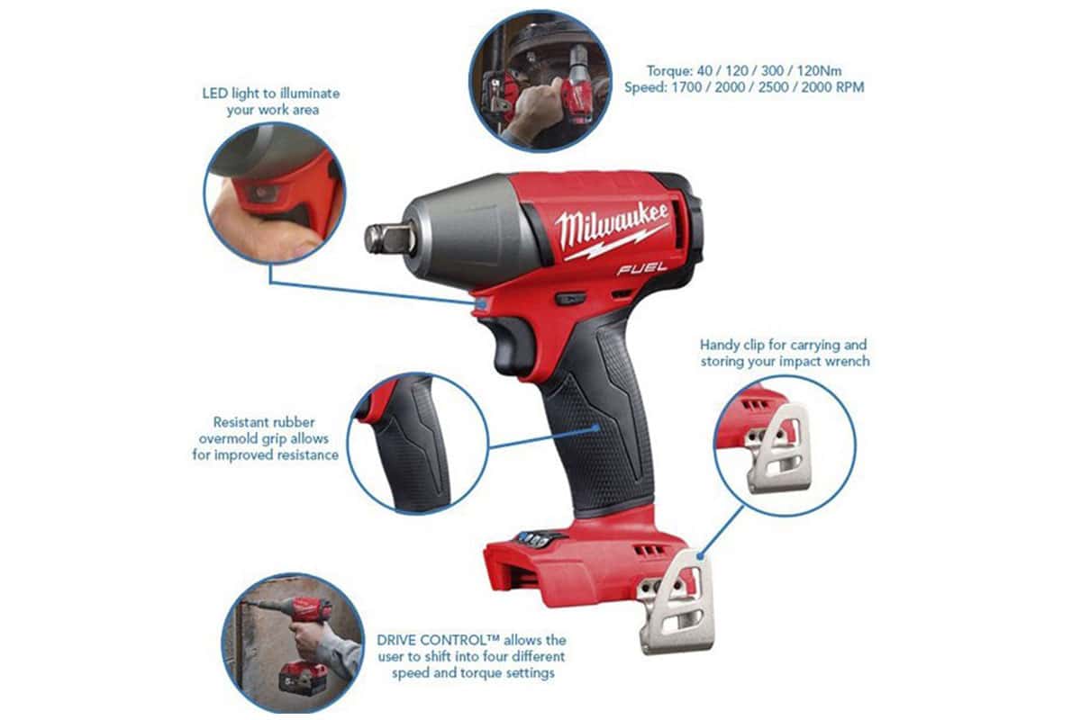Máy siết bu lông pin 18V Milwaukee M18 FIW12-502C