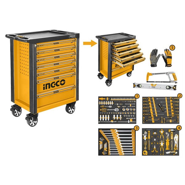Tủ kéo 7 ngăn và 162 công cụ INGCO HTCS271621