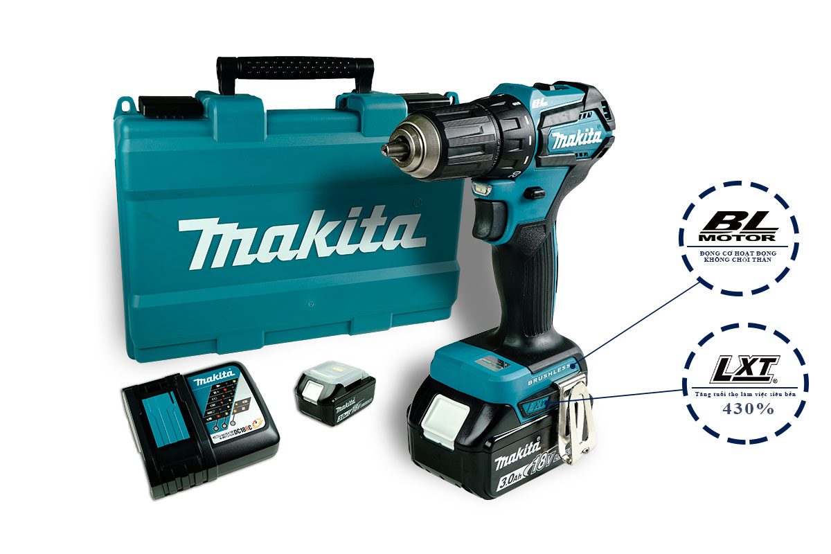 Máy khoan vặn vít pin 18V Makita DDF483RTE