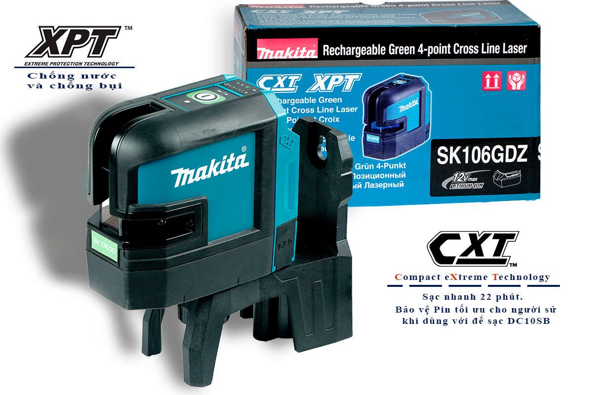 Thân máy cân mực laser tia xanh pin 12V Makita SK106GDZ