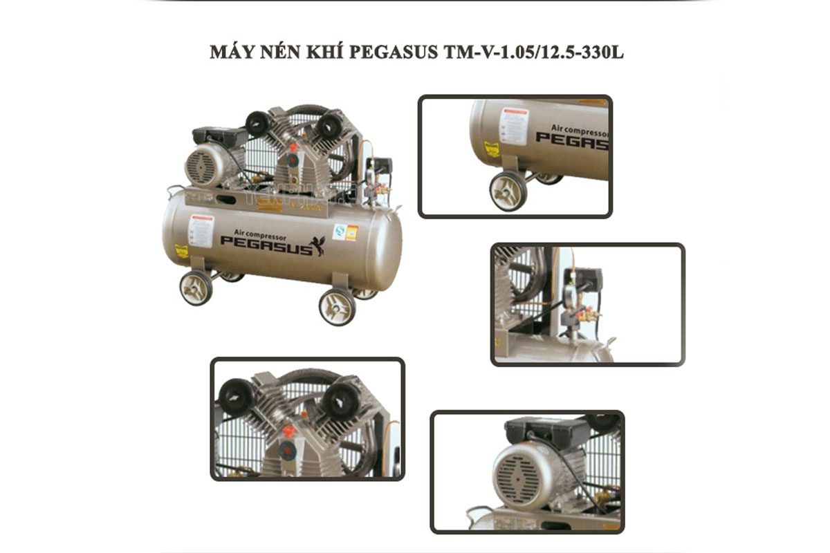 Máy nén khí dây đai Pegasus TM-V-1.05/12.5-330L (380V)