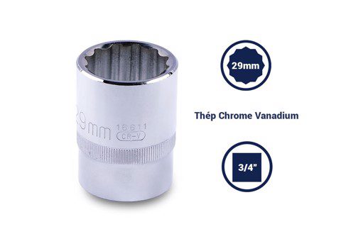 Đầu tuýp 12 cạnh 3/4in - 29mm Sata 16611