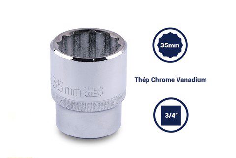 Đầu tuýp 12 cạnh 3/4in - 35mm Sata 16616