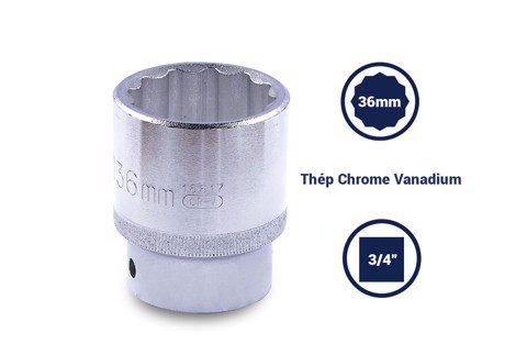 Đầu tuýp 12 cạnh 3/4in - 36mm Sata 16617