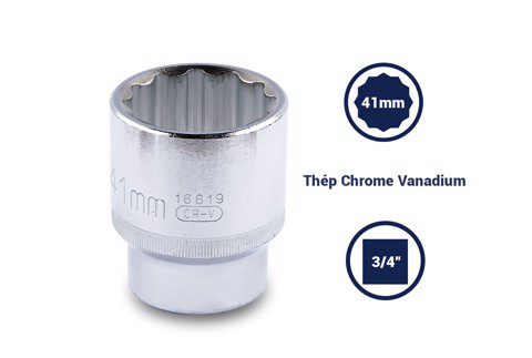 Đầu tuýp 12 cạnh 3/4in - 41mm Sata 16619