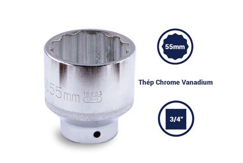 Đầu tuýp 12 cạnh 3/4in - 55mm Sata 16623