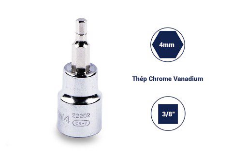 Đầu tuýp mũi lục giác 3/8in - 4mm Sata 22202