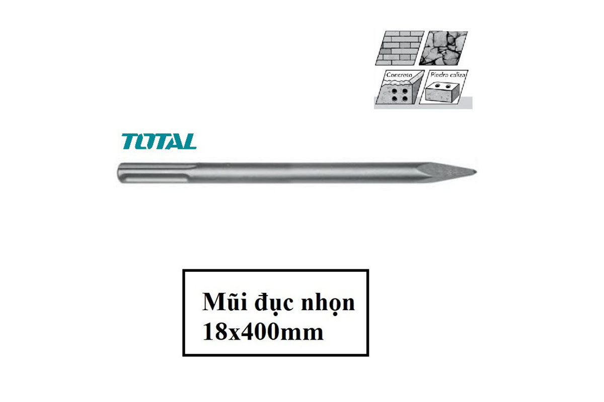 Mũi đục nhọn 18x400mm Total TAC1521182