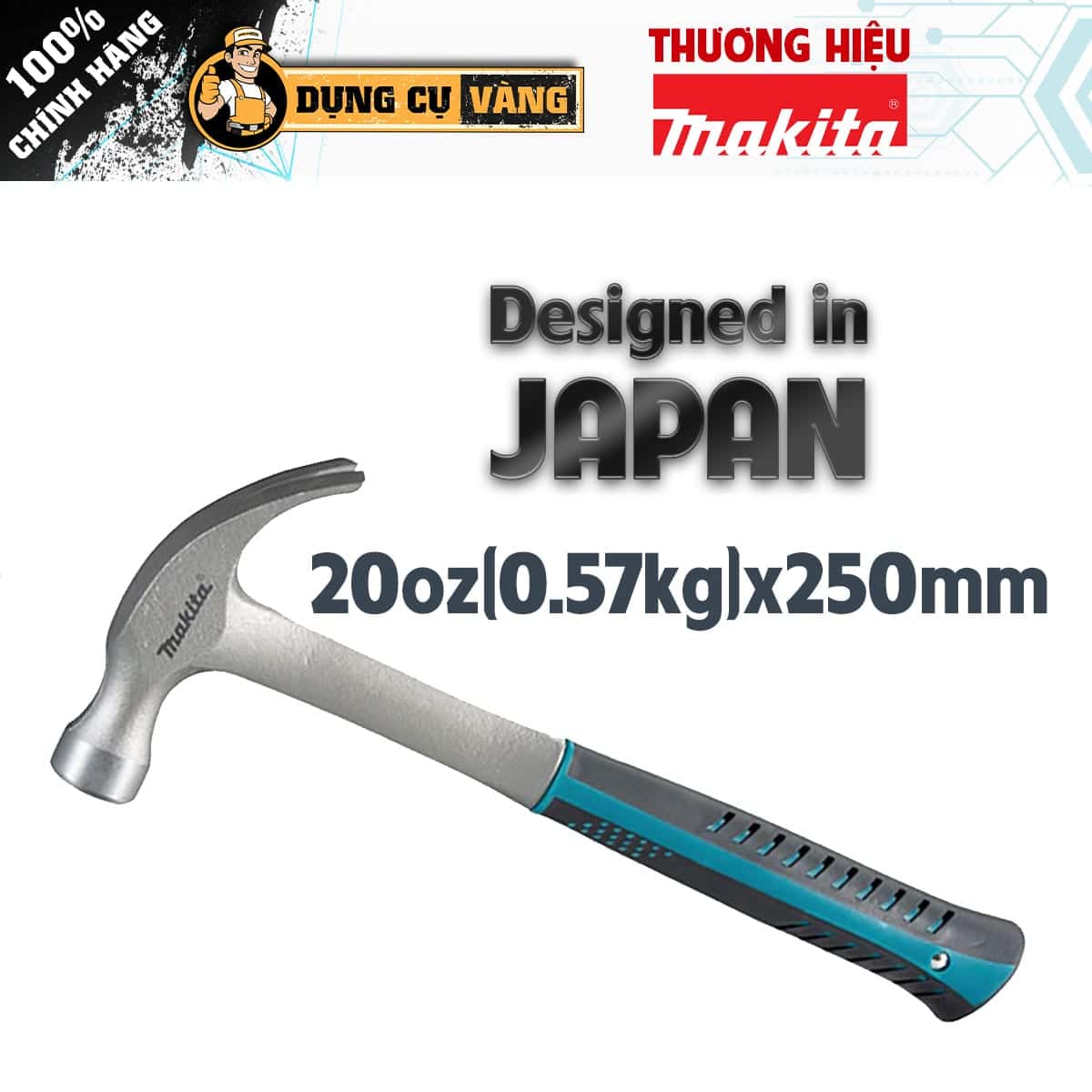 Marteau Arrache-Clous Makita B-65779 – 350 Mm Acier Forgé De Qualité Pro Pour Chantier Et Bricolage