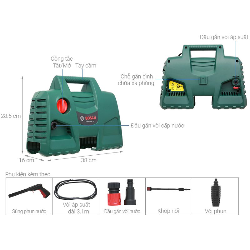 Máy xịt rửa áp lực cao Bosch EasyAquatak 100LL