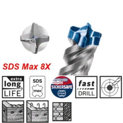 Mũi khoan SDS-max-8X (20x600/720 mm) Bosch 2608578628