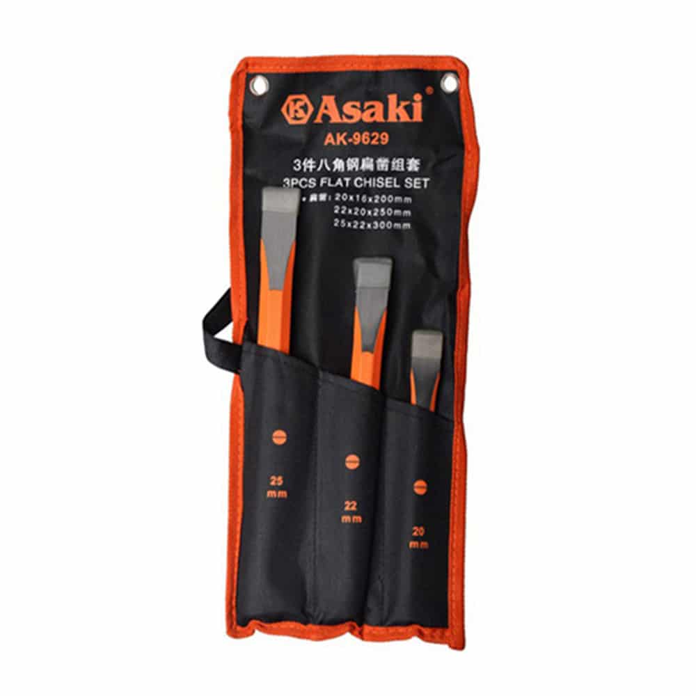 Bộ đục sắt mũi dẹp Asaki AK-9629
